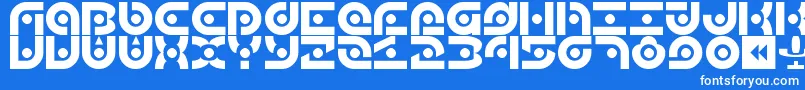 Audio2012 Font – White Fonts on Blue Background