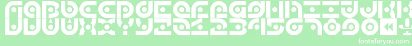 Audio2012-Schriftart – Weiße Schriften auf grünem Hintergrund