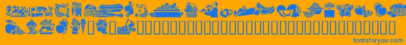 GeEdibles Font – Blue Fonts on Orange Background