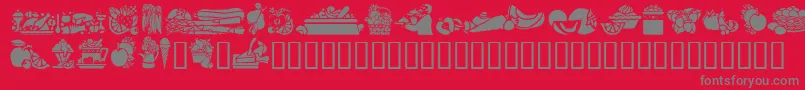 Fonte GeEdibles – fontes cinzas em um fundo vermelho
