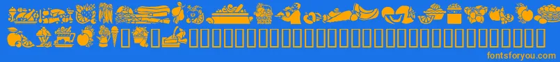 GeEdibles Font – Orange Fonts on Blue Background