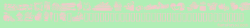 フォントGeEdibles – 緑の背景にピンクのフォント