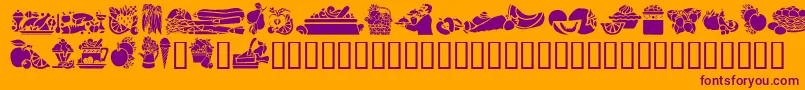 Czcionka GeEdibles – fioletowe czcionki na pomarańczowym tle