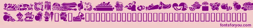 Czcionka GeEdibles – fioletowe czcionki na różowym tle
