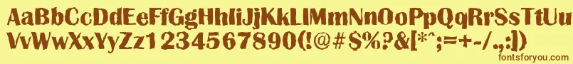 GrenoblerandomXboldRegular-Schriftart – Braune Schriften auf gelbem Hintergrund