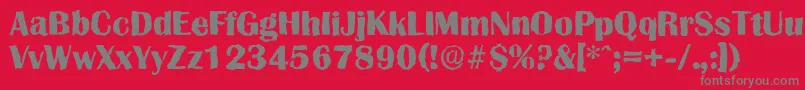 GrenoblerandomXboldRegular-Schriftart – Graue Schriften auf rotem Hintergrund