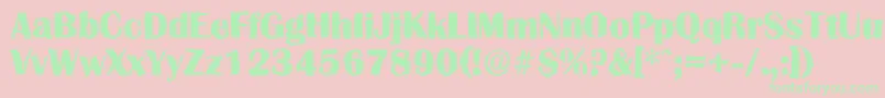 GrenoblerandomXboldRegular Font – Green Fonts on Pink Background