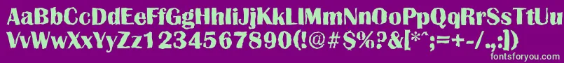 GrenoblerandomXboldRegular Font – Green Fonts on Purple Background