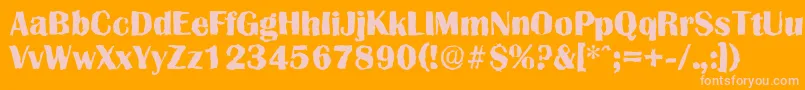 GrenoblerandomXboldRegular Font – Pink Fonts on Orange Background