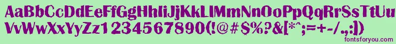 GrenoblerandomXboldRegular Font – Purple Fonts on Green Background