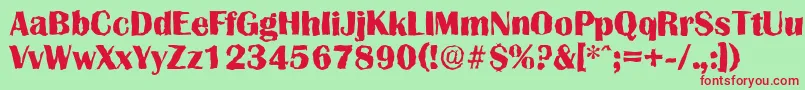 GrenoblerandomXboldRegular Font – Red Fonts on Green Background