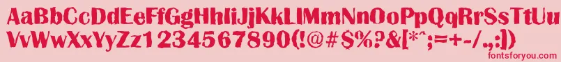 GrenoblerandomXboldRegular Font – Red Fonts on Pink Background