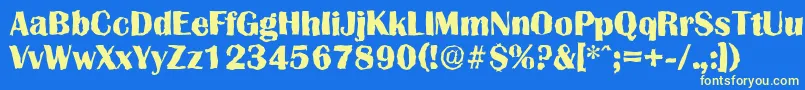 GrenoblerandomXboldRegular Font – Yellow Fonts on Blue Background