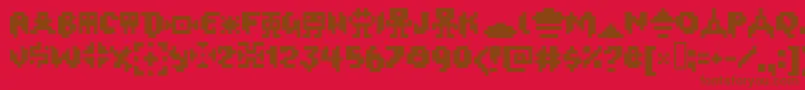 Oxygene1 Font – Brown Fonts on Red Background