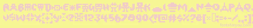 Oxygene1 Font – Pink Fonts on Yellow Background