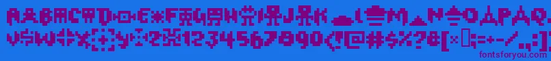 Oxygene1 Font – Purple Fonts on Blue Background