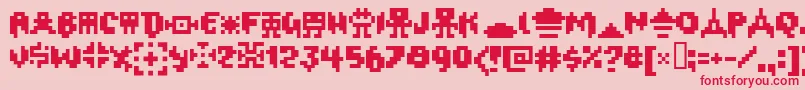 フォントOxygene1 – ピンクの背景に赤い文字