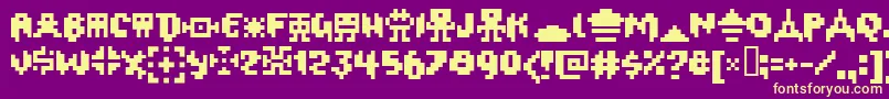 Oxygene1 Font – Yellow Fonts on Purple Background