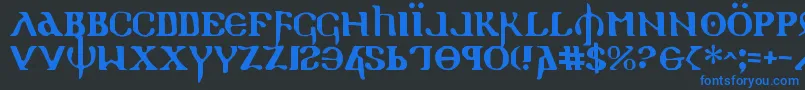 Шрифт Holyv2 – синие шрифты на чёрном фоне