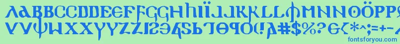 Holyv2 Font – Blue Fonts on Green Background