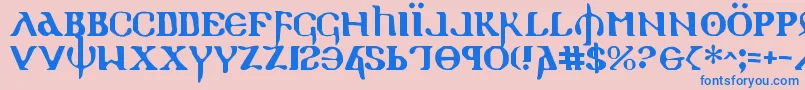 Holyv2 Font – Blue Fonts on Pink Background