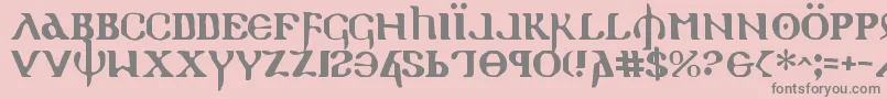 Fonte Holyv2 – fontes cinzas em um fundo rosa