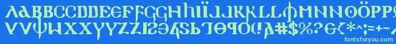 Holyv2 Font – Green Fonts on Blue Background