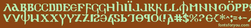 Holyv2 Font – Green Fonts on Brown Background