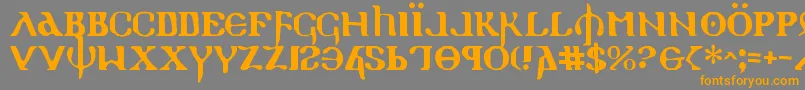 Holyv2 Font – Orange Fonts on Gray Background
