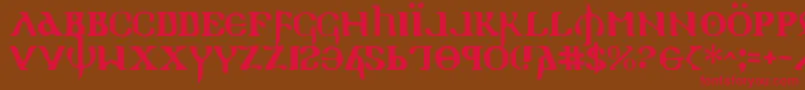 Holyv2 Font – Red Fonts on Brown Background