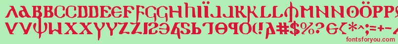 Holyv2 Font – Red Fonts on Green Background