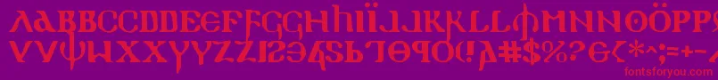 Police Holyv2 – polices rouges sur fond violet