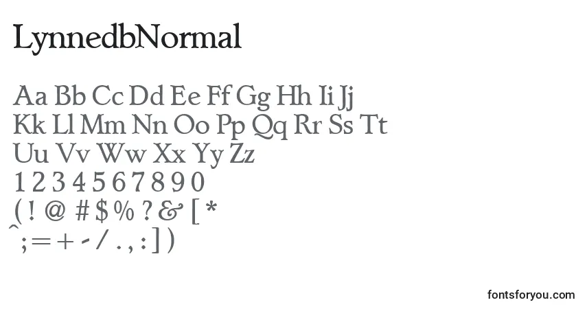 A fonte LynnedbNormal – alfabeto, números, caracteres especiais