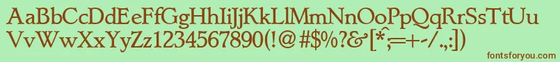 LynnedbNormal Font – Brown Fonts on Green Background