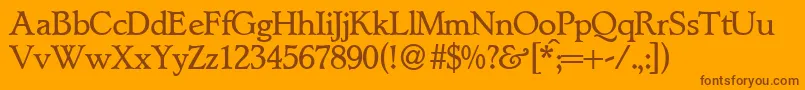 LynnedbNormal Font – Brown Fonts on Orange Background