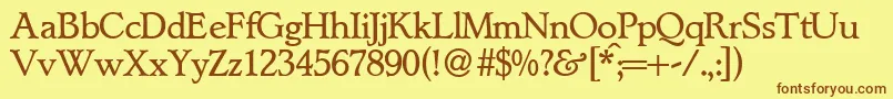 LynnedbNormal Font – Brown Fonts on Yellow Background