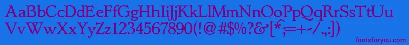 LynnedbNormal Font – Purple Fonts on Blue Background