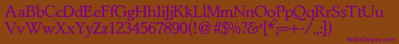LynnedbNormal Font – Purple Fonts on Brown Background