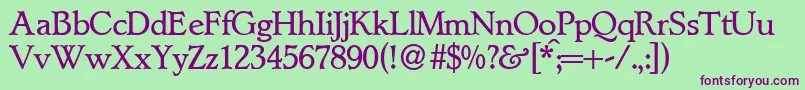 LynnedbNormal Font – Purple Fonts on Green Background