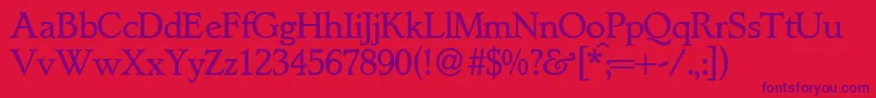 LynnedbNormal Font – Purple Fonts on Red Background