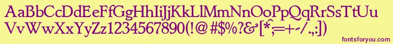 LynnedbNormal Font – Purple Fonts on Yellow Background