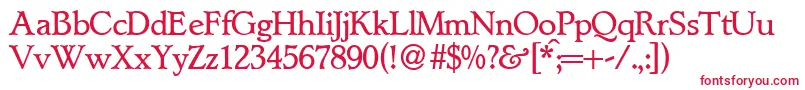 フォントLynnedbNormal – 白い背景に赤い文字