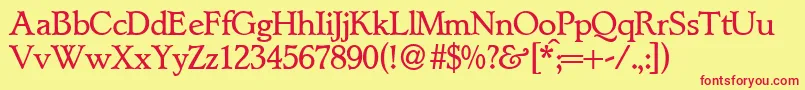 LynnedbNormal Font – Red Fonts on Yellow Background