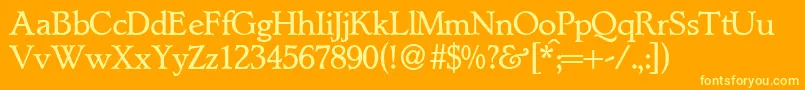 LynnedbNormal Font – Yellow Fonts on Orange Background