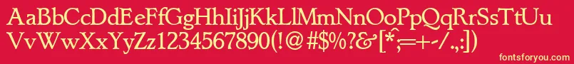 LynnedbNormal Font – Yellow Fonts on Red Background