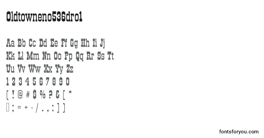 Schriftart Oldtowneno536dro1 – Alphabet, Zahlen, spezielle Symbole