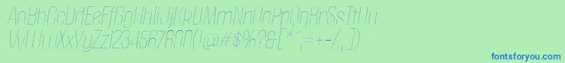 Шрифт PoliticaThinItalic – синие шрифты на зелёном фоне