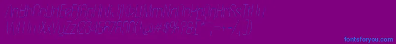 PoliticaThinItalic-fontti – siniset fontit violetilla taustalla