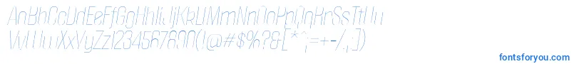 フォントPoliticaThinItalic – 白い背景に青い文字