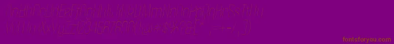 PoliticaThinItalic-Schriftart – Braune Schriften auf violettem Hintergrund